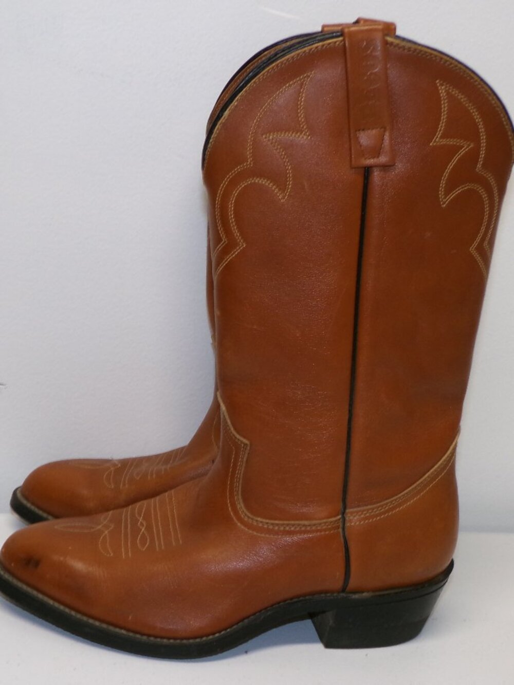 Vtg Red Wing 9809 Pecos Boots Mens 8 1/2 3E USA Cowboy Western Tobacco Leather